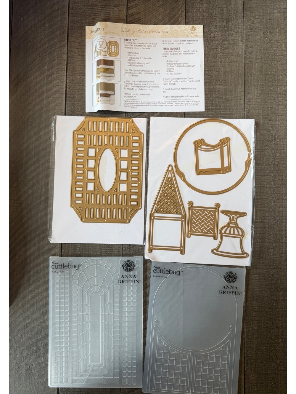 Anna Griffin Trelliage Cut & Emboss Dies die cut set with embossing folders